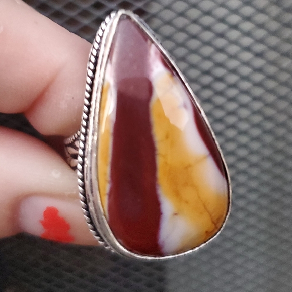 New Mookaite Jasper 925 Silver Statement Ring. - Picture 8 of 12